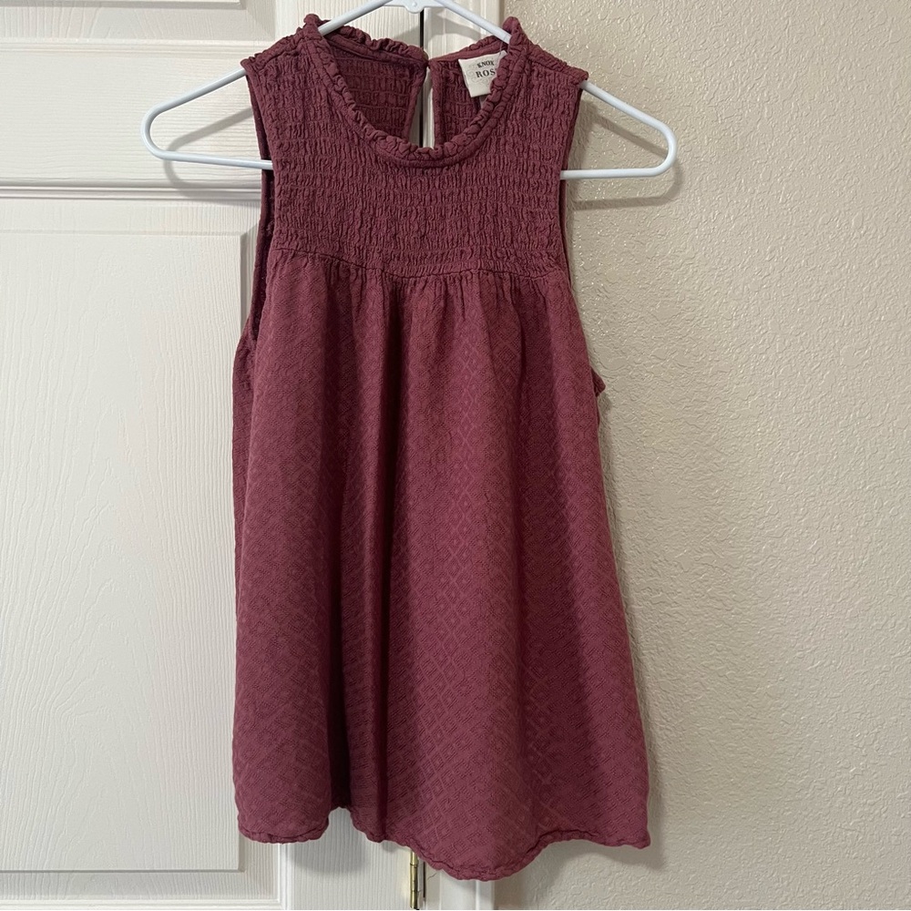 Knox Rose Sleeveless Pink Textured Blouse - Small